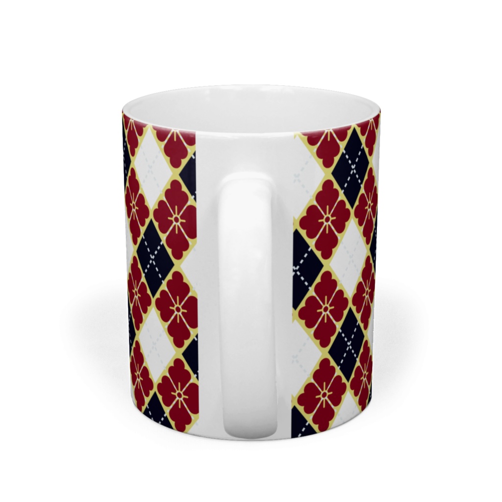 花菱アーガイル紋マグカップ 柘榴