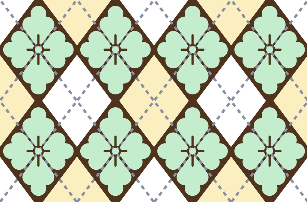 花菱アーガイル紋マグカップ 薄荷