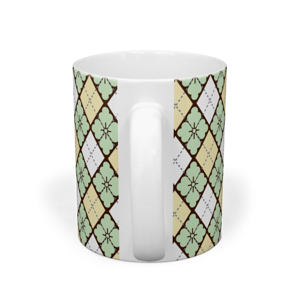 花菱アーガイル紋マグカップ 薄荷