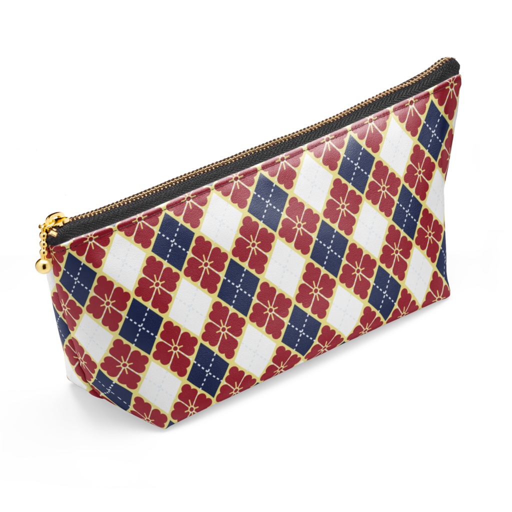 花菱アーガイル紋ポーチ 柘榴