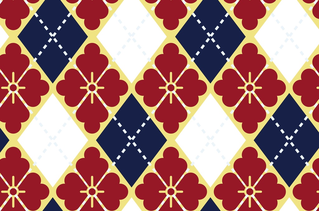 花菱アーガイル紋ペンケース 柘榴