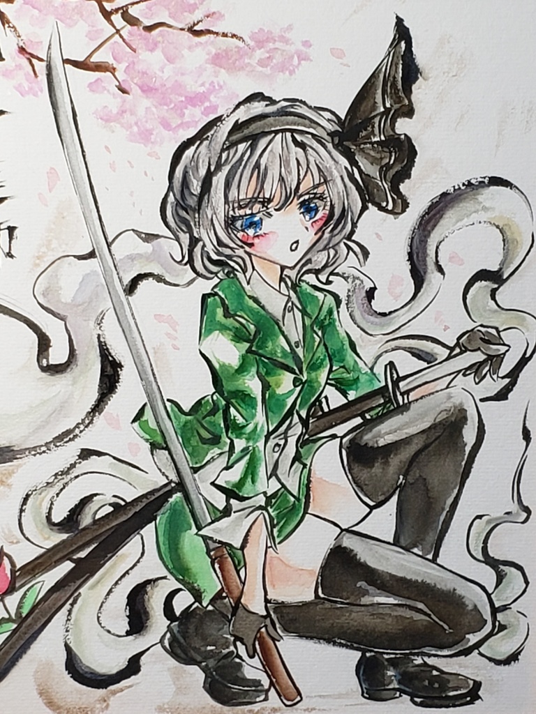 東方プロジェクト 大色紙 原画 魂魄妖夢