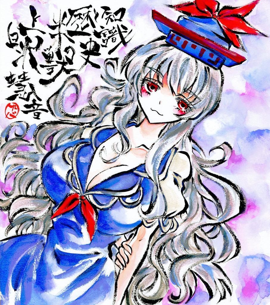 東方project 上白沢慧音 墨彩画 原画 色紙サイズ 額縁付き 元線画 カバヂ 制作 北コ かばぢから画廊 Booth