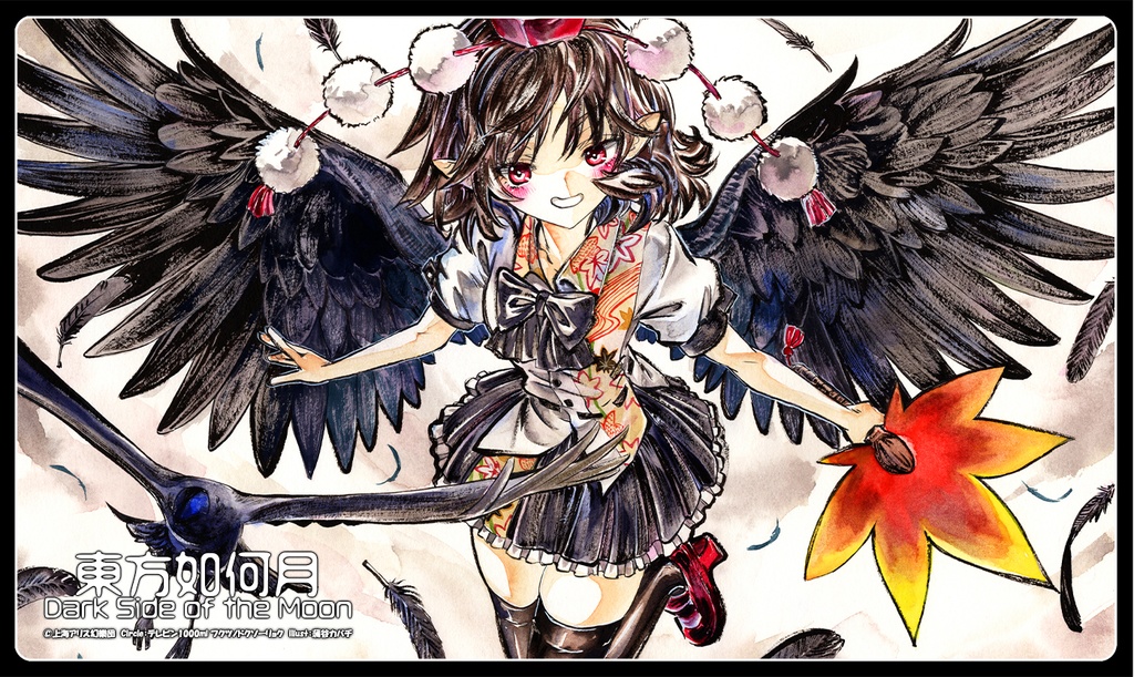 【1/9新作】射命丸文　布ラバー製プレイマット【東方Project二次創作TCG 東方如何月】