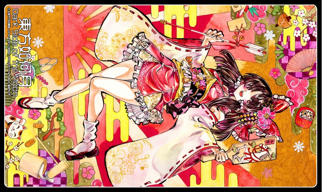 【1/9新作】博麗霊夢 布ラバー製プレイマット【東方Project二次創作TCG 東方如何月】