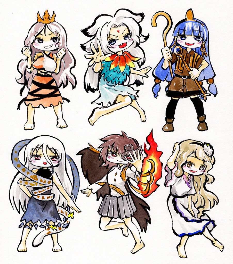 【5/6新作】東方Project　東方錦上京　墨彩画 原画 （色紙サイズ） 額縁付き
