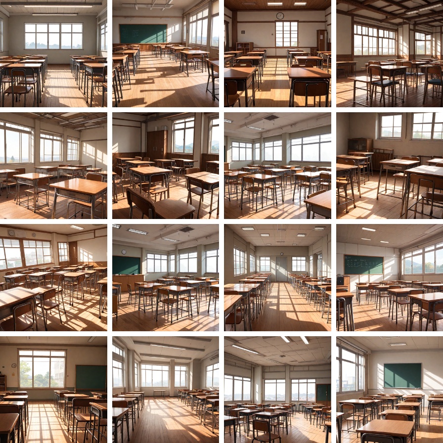 【背景素材】教室(昼)33枚セット|商用利用OK