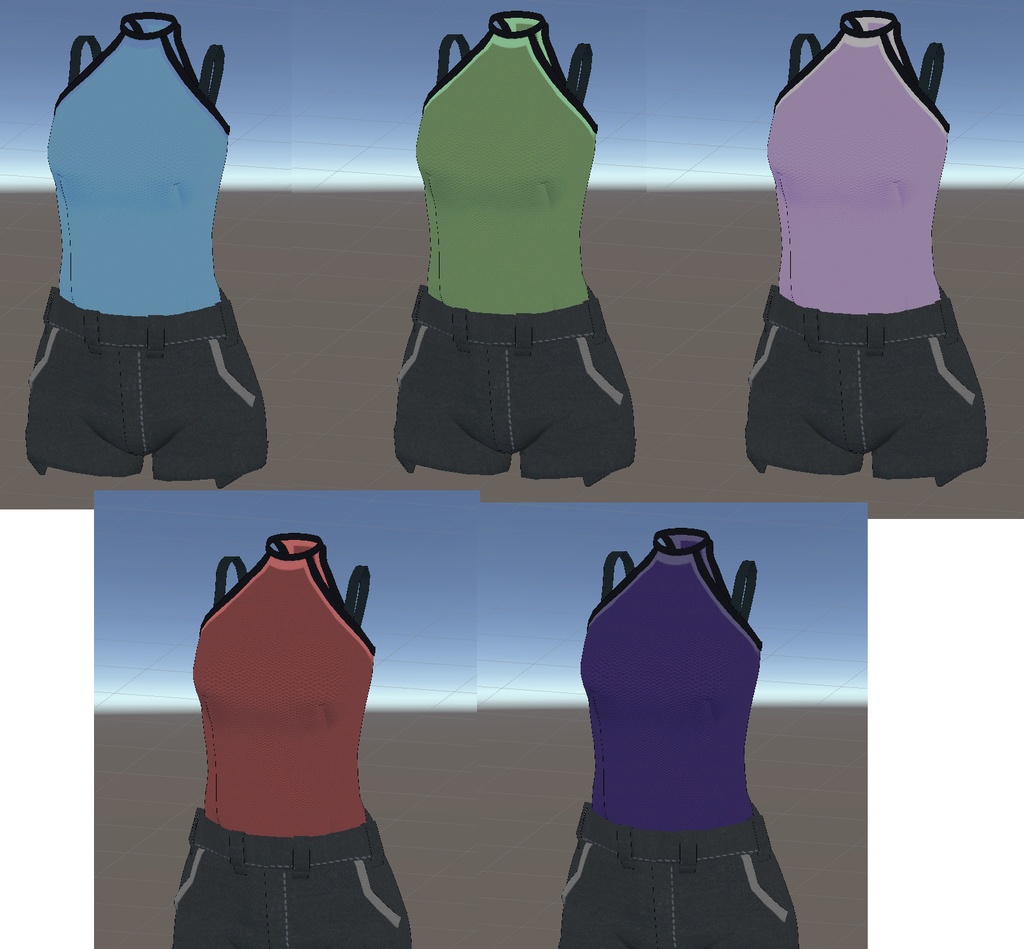 「京狐さん」用衣装 さわやか夏服(タンクトップ+ショートパンツ)