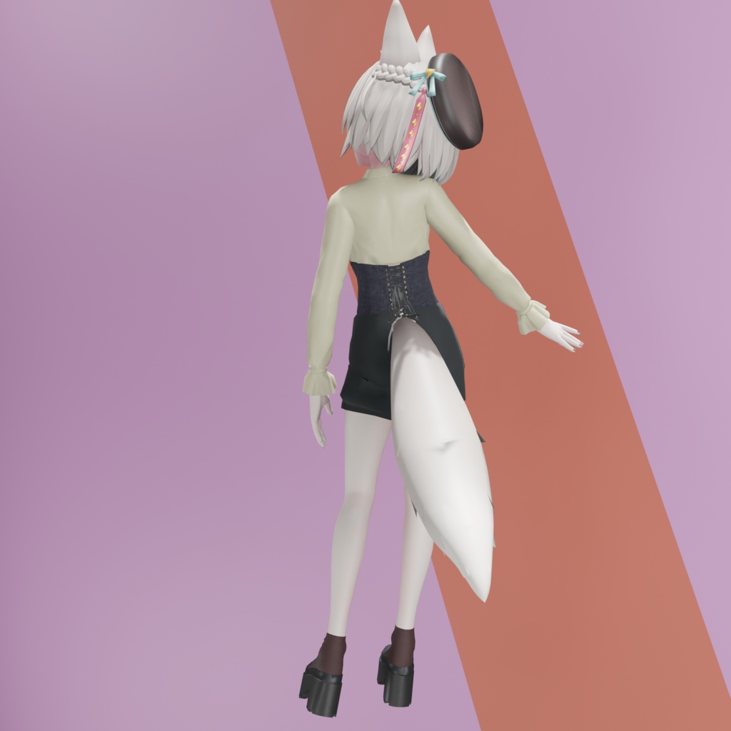 「京狐さん」用衣装 ブラウス+ショートパンツ+ブーツ