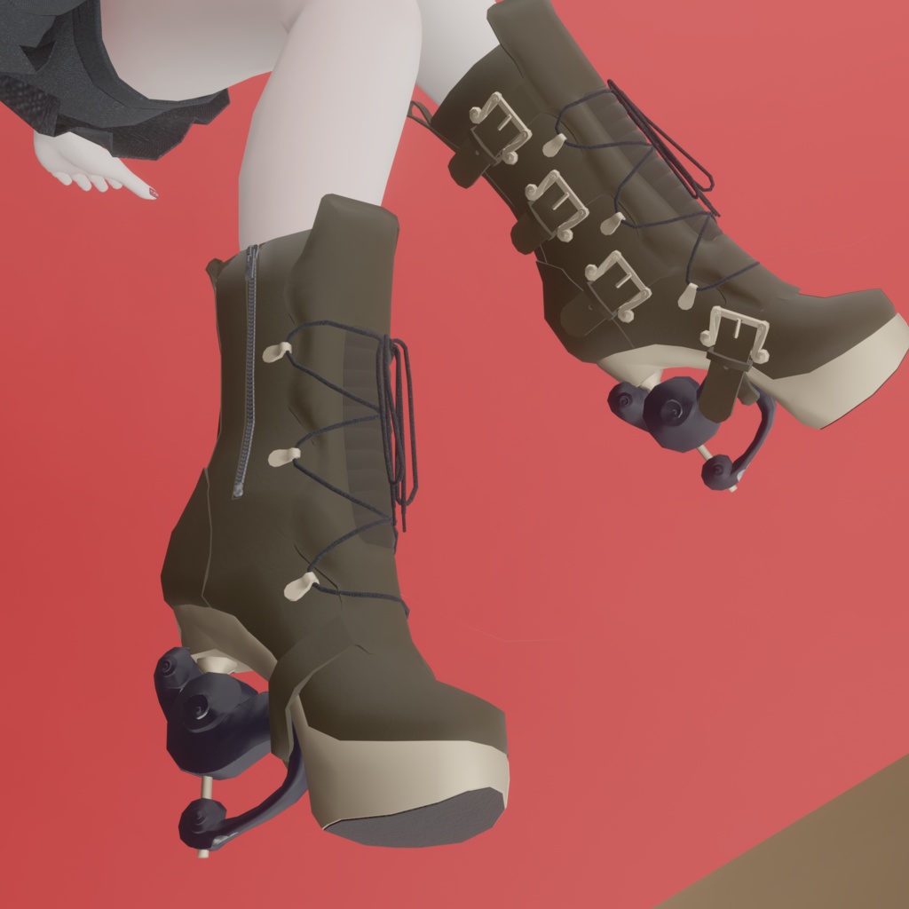 「京狐さん」用衣装 軍服風シャツ+短パン+ブーツ