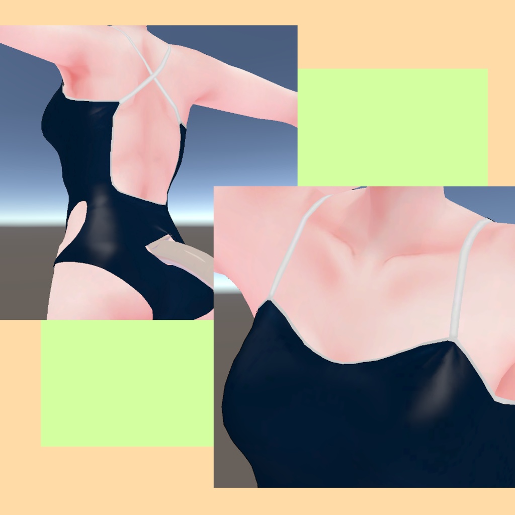 【靴のみ販売あり】「ちゅろ」用衣装 水着セット