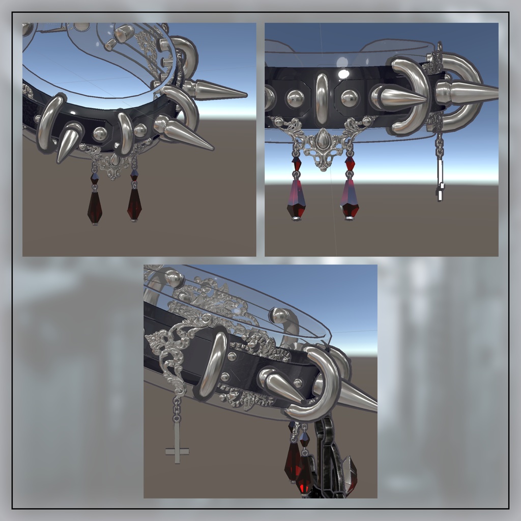 【3Dアクセサリー】ゴシックあくまチョーカー Goth-Demonish Choker