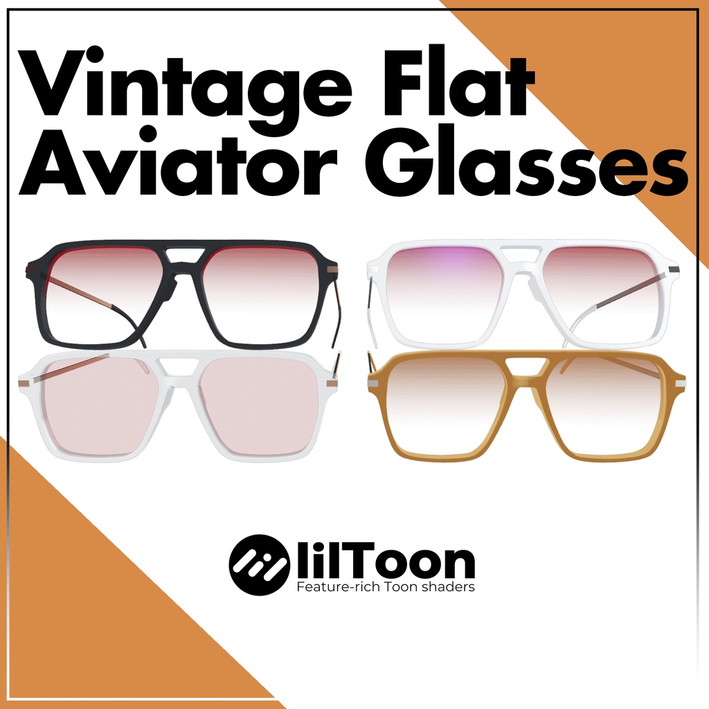 Vintage Flat Aviator Glasses 