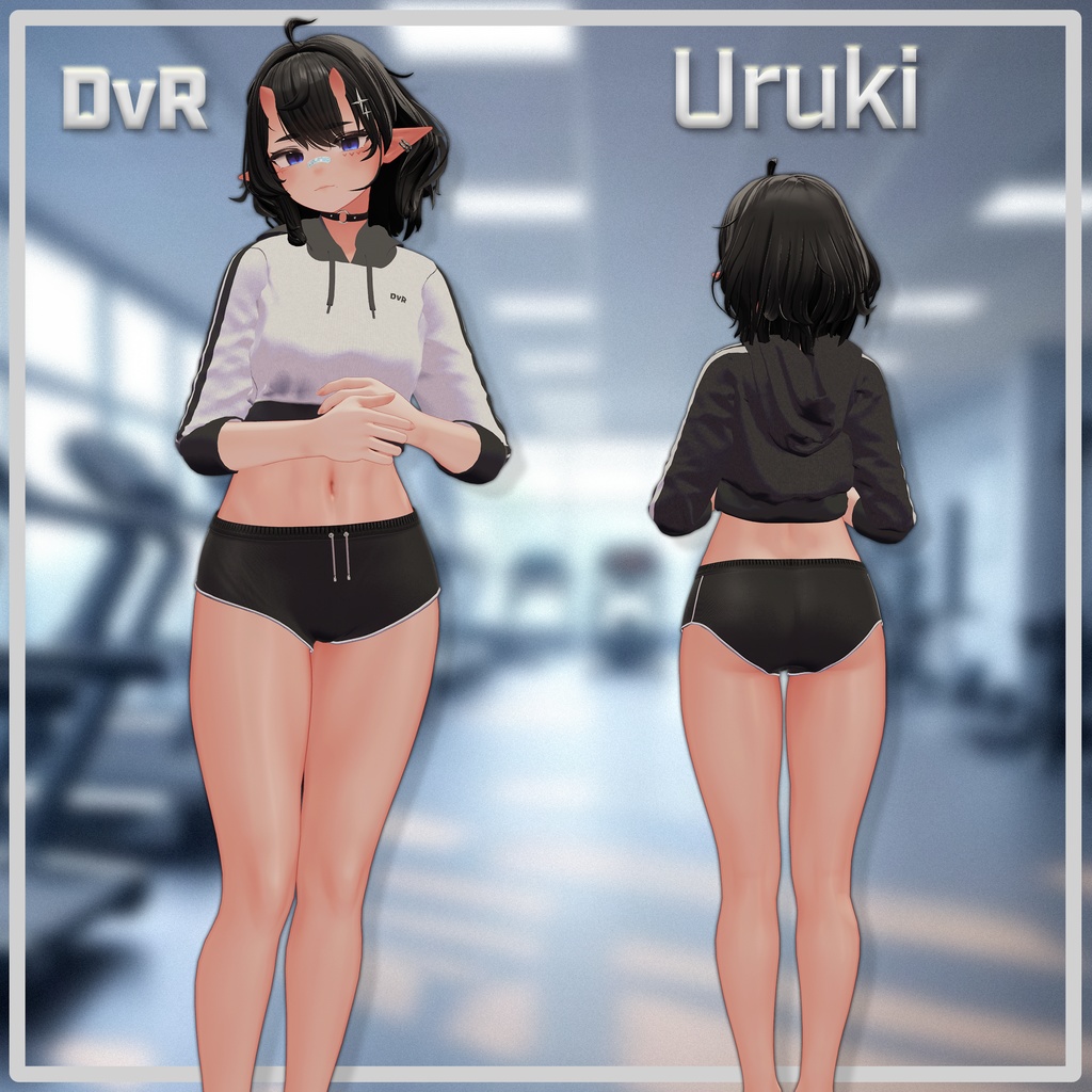 【3アバター対応】Cropped Hoodie & Shorts