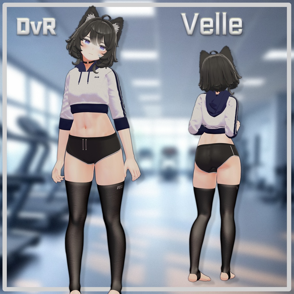 【3アバター対応】Cropped Hoodie & Shorts