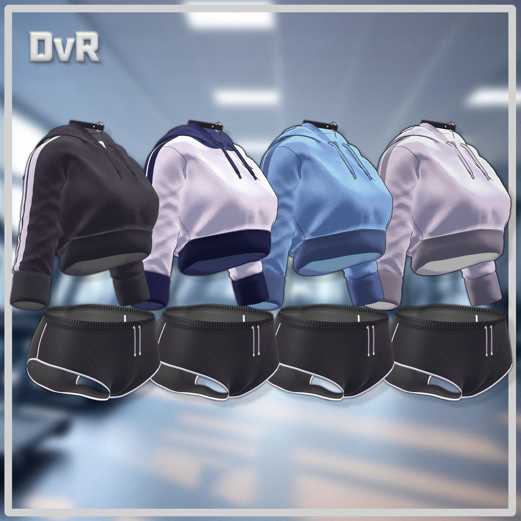 【3アバター対応】Cropped Hoodie & Shorts