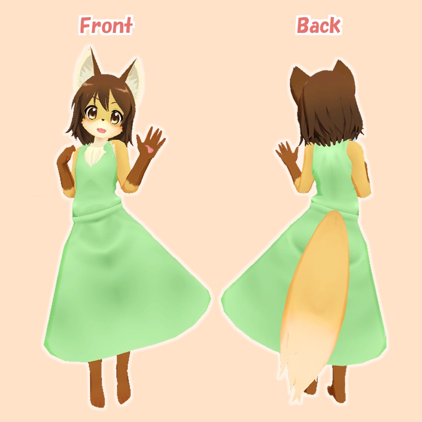 【VRChat向けアバター】狐娘ちゃん