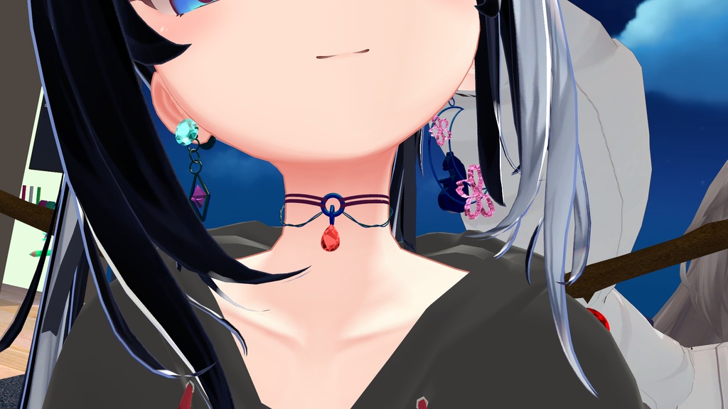 【3Dモデル】猫月桜セット&ダイヤモンドイヤリング(PB対応)