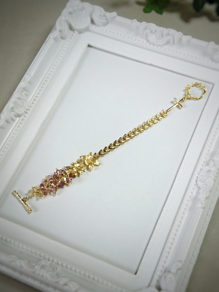 刀剣乱舞 へし切長谷部イメージ藤のブレスレット