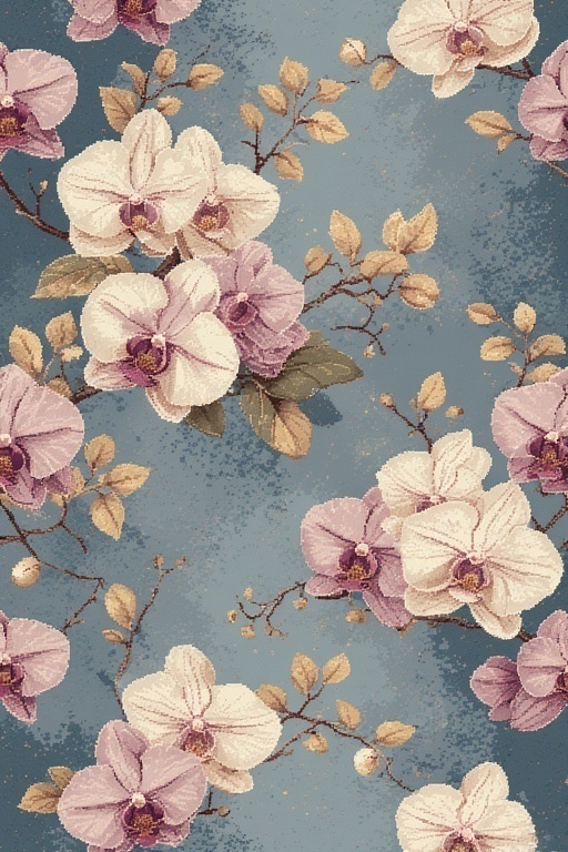 Orchid Garden Pixel Pack|蘭のドット柄素材集(例