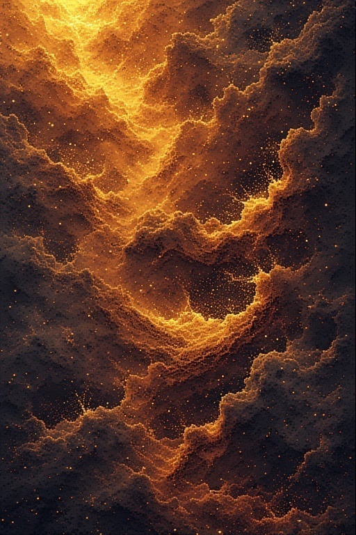 Stellar Ember Nebula Pack｜金色の星雲テクスチャ素材集﻿