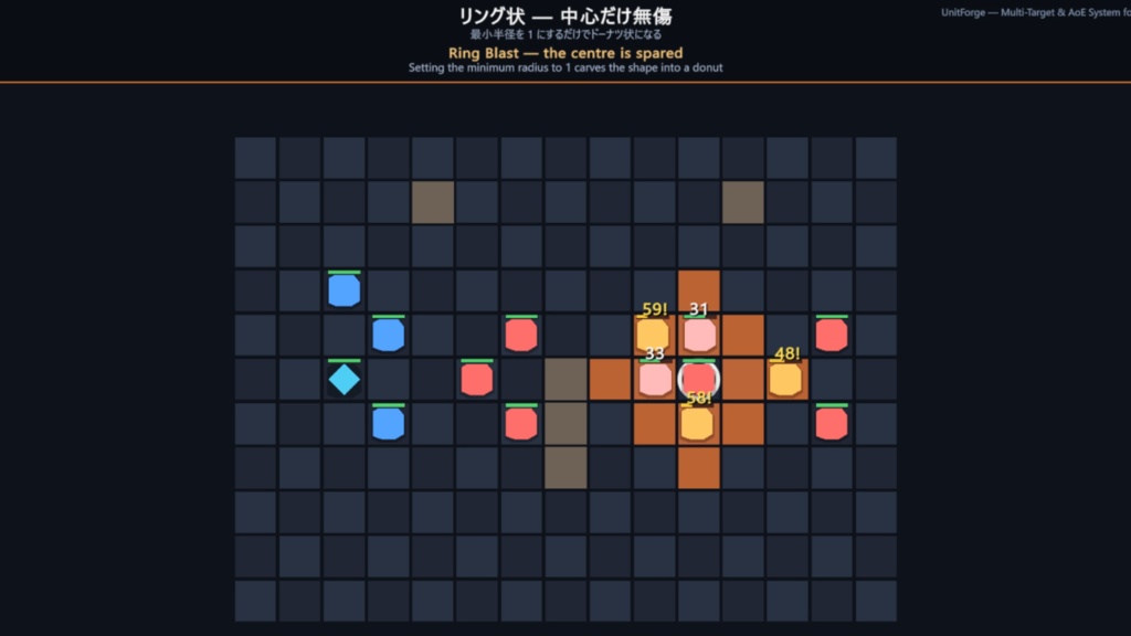 Unity用 マルチターゲット指定・範囲攻撃システムアセット "Multi Target AoE System"