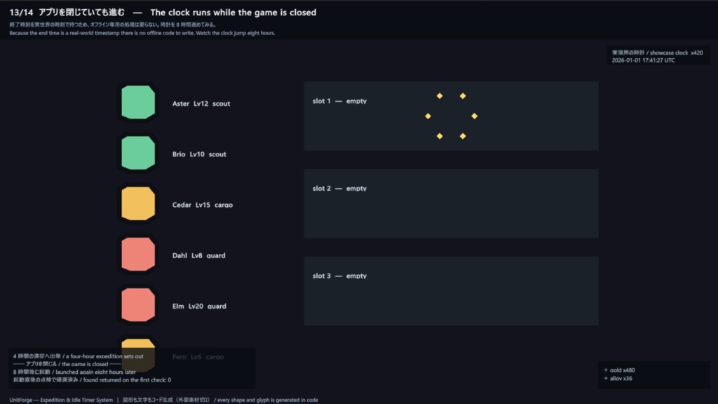 Unity用 遠征&放置タイマーシステムアセット "Expedition & Idle Timer System"