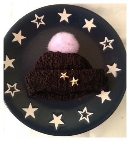 Dcぬい向け ぽんぽん ワンポイント付きニット帽 Azul Sparkle Booth