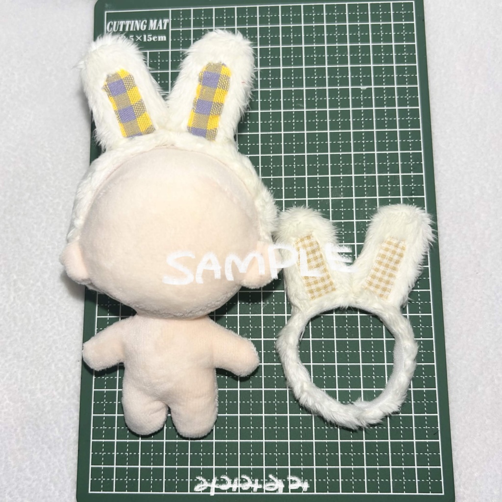 【お試し価格】10~12cmぬいぐるみ用ふわふわうさ耳カチューシャ