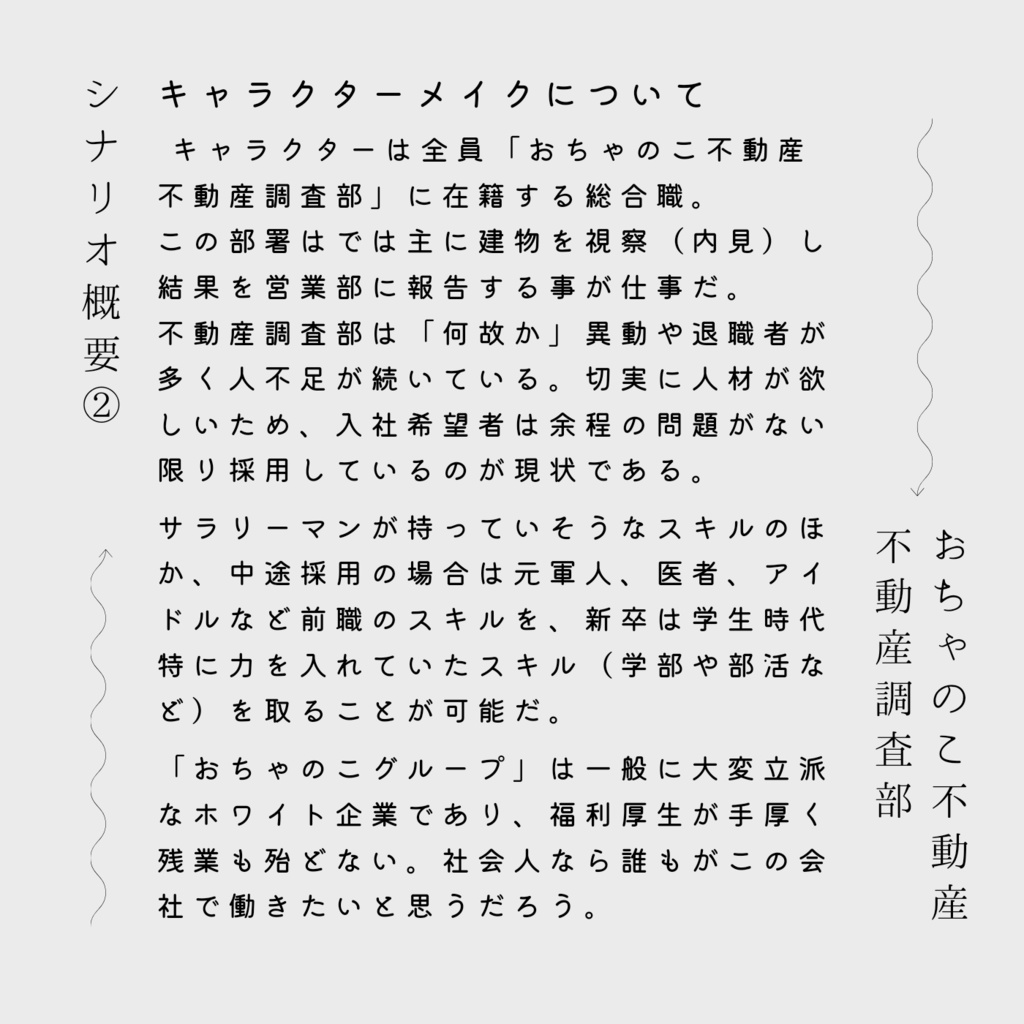 【CoC6版シナリオ】おちゃのこ不動産 不動産調査部①