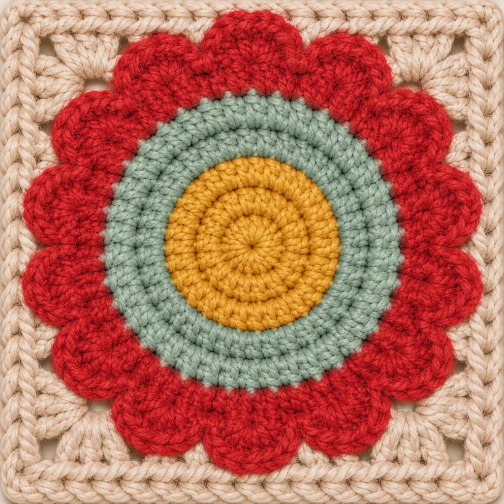 昭和レトロサークル かぎ針編みデジタルペーパー|全9柄|Showa Retro Crochet Circle Digital Paper|PNG・Commercial Use OK