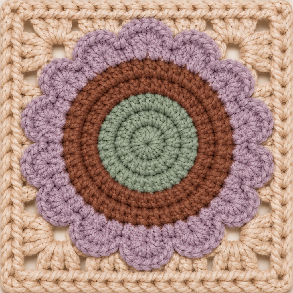 昭和レトロサークル かぎ針編みデジタルペーパー|全9柄|Showa Retro Crochet Circle Digital Paper|PNG・Commercial Use OK
