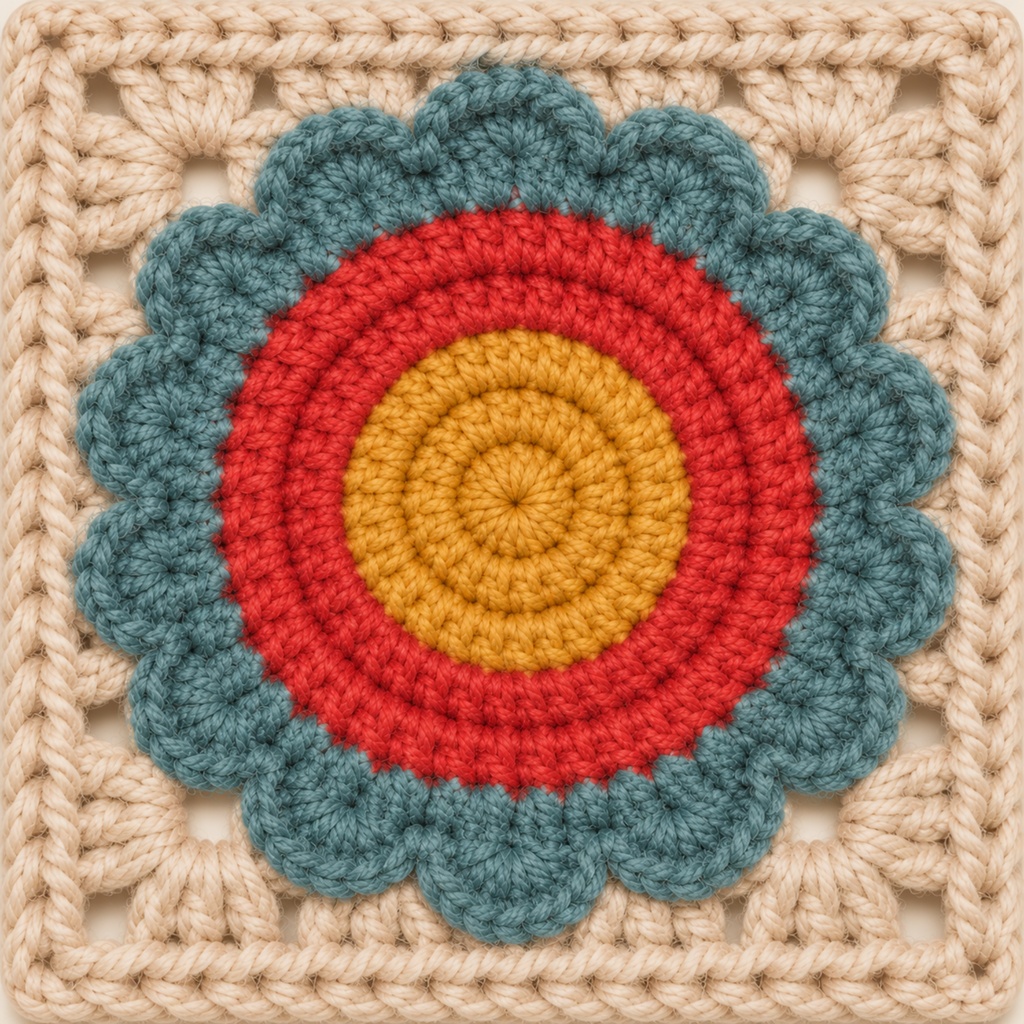 昭和レトロサークル かぎ針編みデジタルペーパー|全9柄|Showa Retro Crochet Circle Digital Paper|PNG・Commercial Use OK