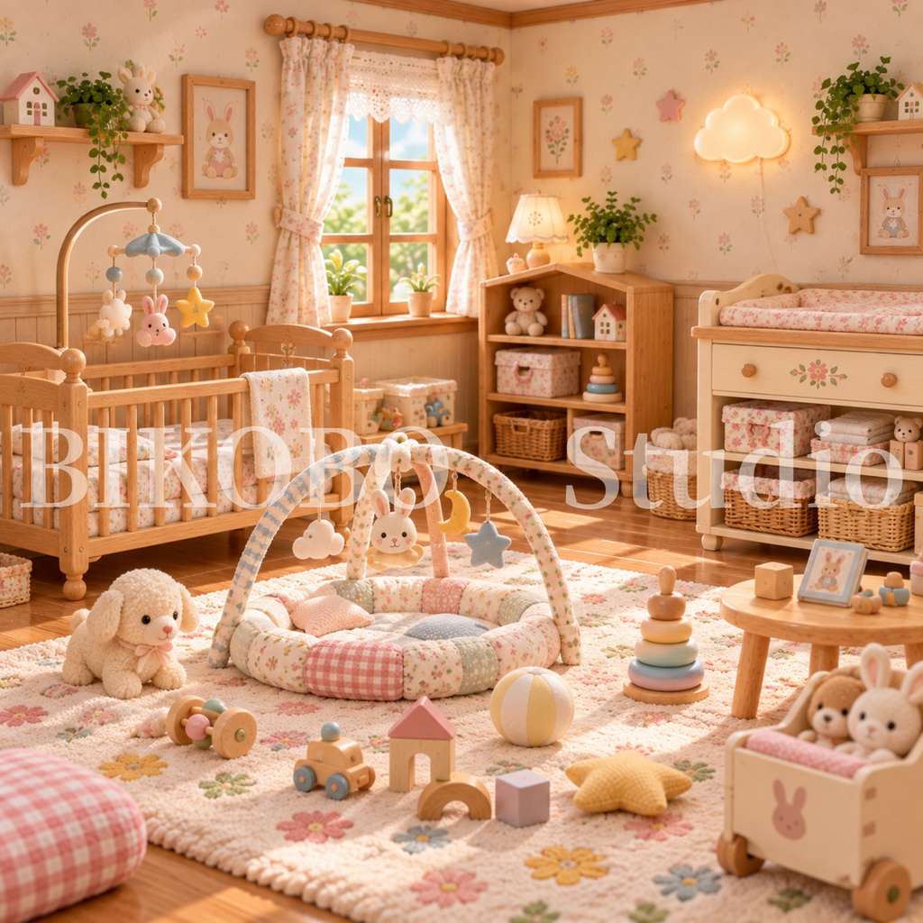 コテージライフ デジタル背景&ドールセット|お部屋・お庭8背景+ドールシート1枚|Cottage Life Background & Doll Set|PNG・Commercial Use OK