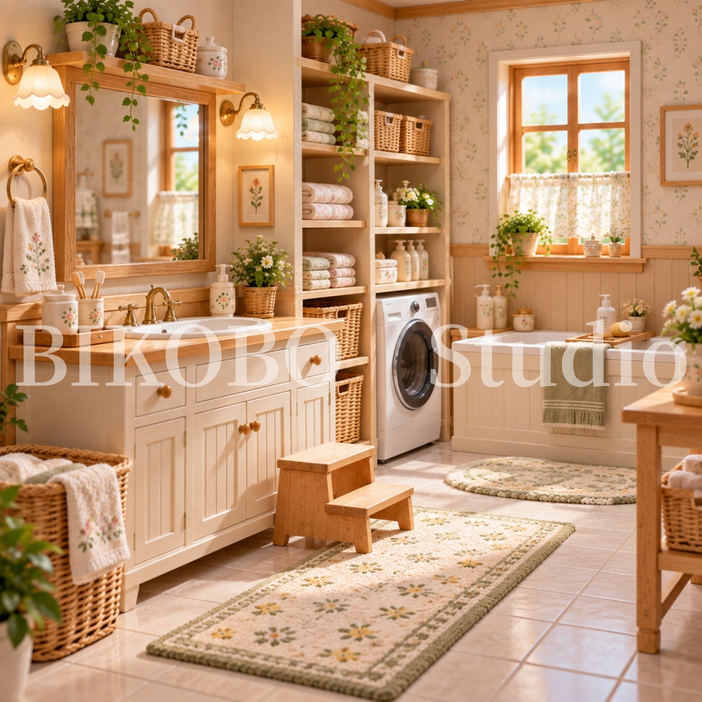 コテージライフ デジタル背景&ドールセット|お部屋・お庭8背景+ドールシート1枚|Cottage Life Background & Doll Set|PNG・Commercial Use OK