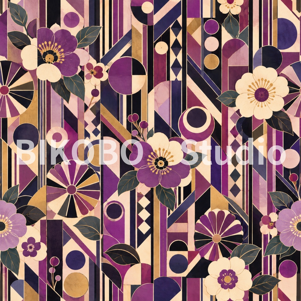 大正ロマン レトロサイケデリック|全9柄・2サイズ・18枚|Taisho Roman Retro Psychedelic Digital Paper|Seamless PNG・Commercial Use OK