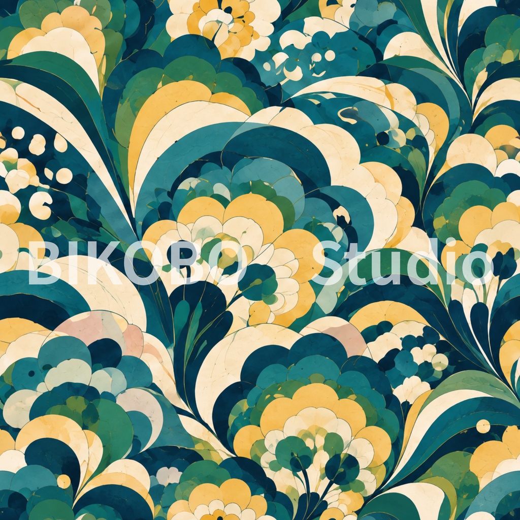 大正ロマン レトロサイケデリック|全9柄・2サイズ・18枚|Taisho Roman Retro Psychedelic Digital Paper|Seamless PNG・Commercial Use OK