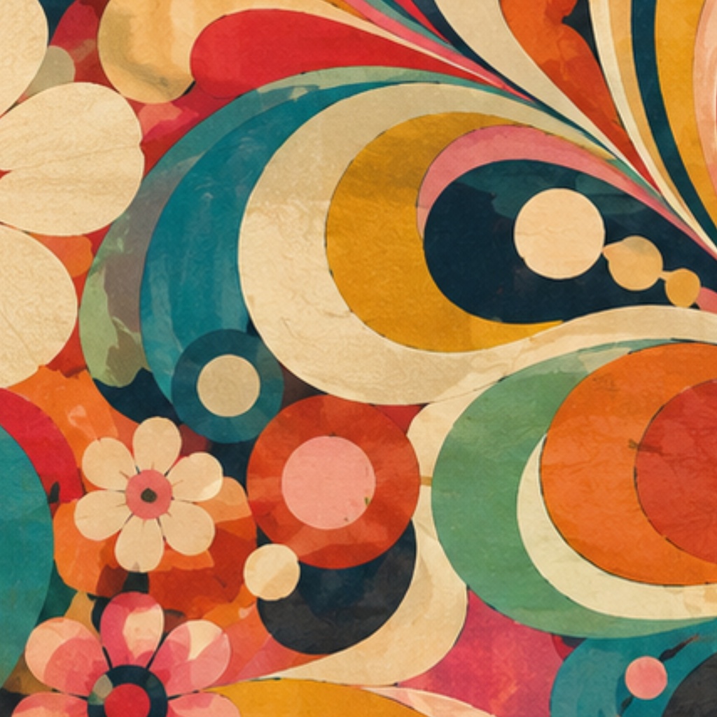 大正ロマン レトロサイケデリック|全9柄・2サイズ・18枚|Taisho Roman Retro Psychedelic Digital Paper|Seamless PNG・Commercial Use OK