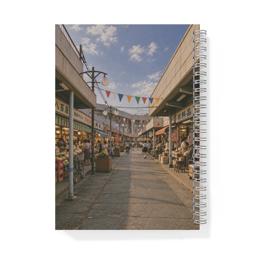 FORGOTTEN JAPAN|シャッターの降りた商店街|昭和レトロ A5リングノート