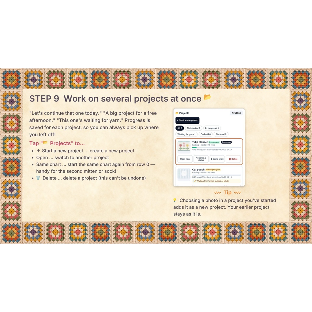 AmiOverlay|写真から編み図作成 / Photo to Crochet, Knitting & Cross-Stitch Charts【斜行補正対応】