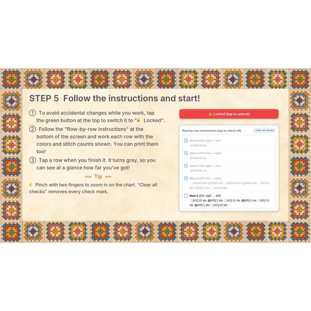 AmiOverlay|写真から編み図作成 / Photo to Crochet, Knitting & Cross-Stitch Charts【斜行補正対応】