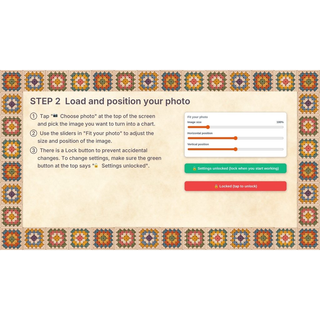 AmiOverlay|写真から編み図作成 / Photo to Crochet, Knitting & Cross-Stitch Charts【斜行補正対応】