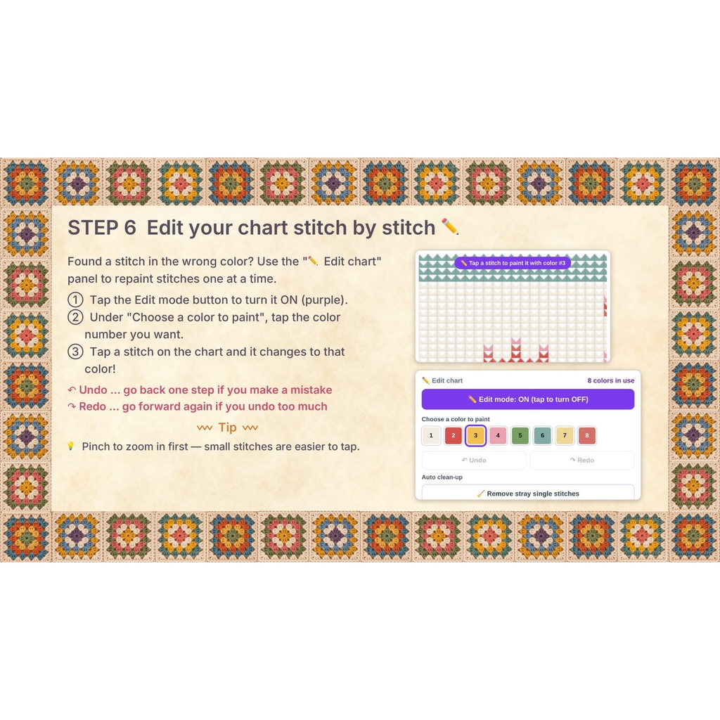 AmiOverlay|写真から編み図作成 / Photo to Crochet, Knitting & Cross-Stitch Charts【斜行補正対応】