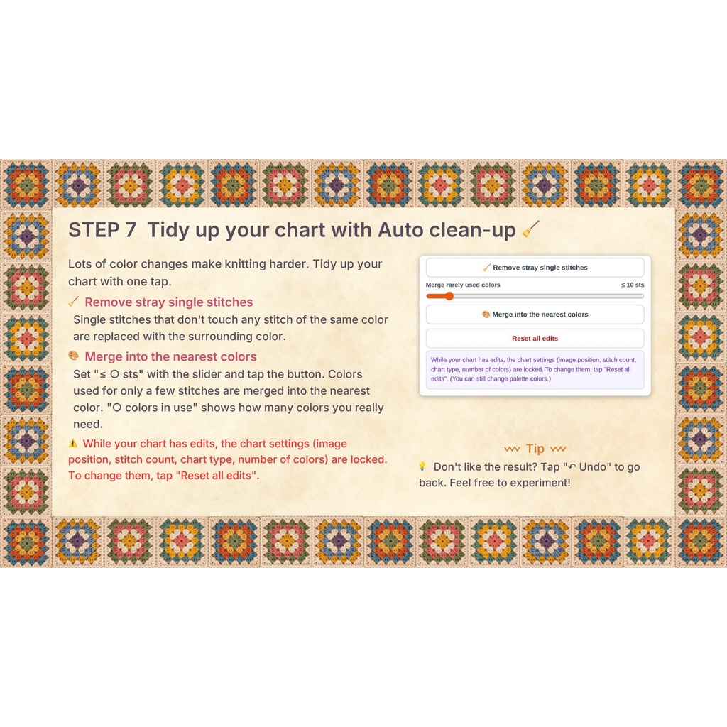 AmiOverlay|写真から編み図作成 / Photo to Crochet, Knitting & Cross-Stitch Charts【斜行補正対応】