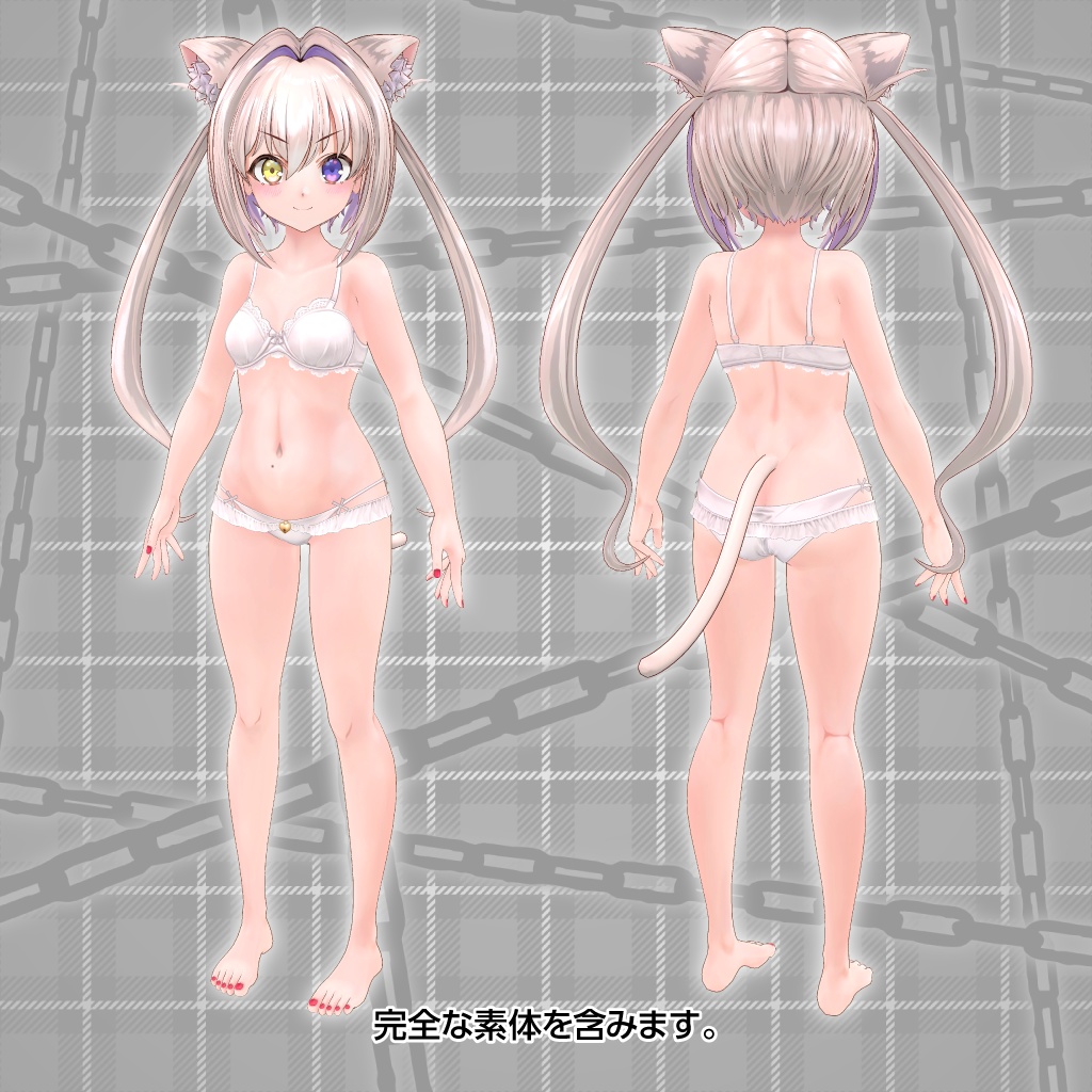 オリジナル3Dモデル「“深淵の観測者”宵闇ねこる(よいやみ ねこる)」