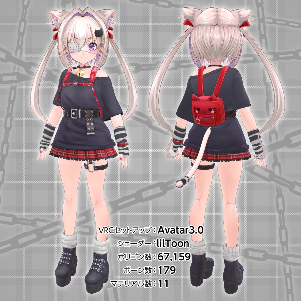 オリジナル3Dモデル「“深淵の観測者”宵闇ねこる(よいやみ ねこる)」