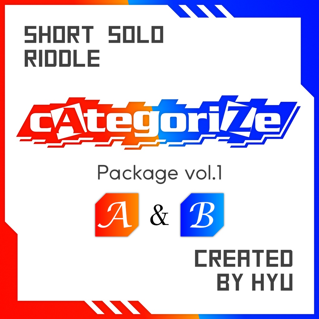 謎解きゲーム『cAtegoriZe』 vol.1 【A】&【B】