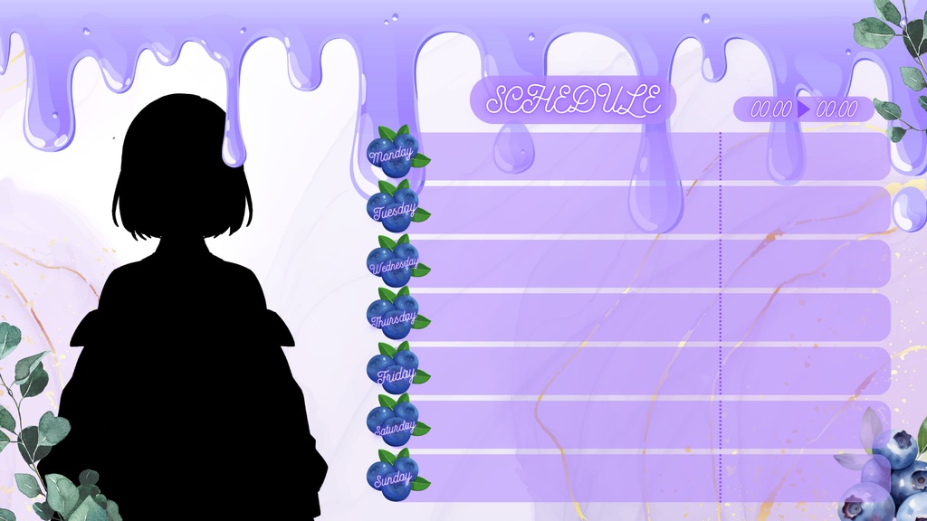 週間スケジュール表(食べ物シリーズ)