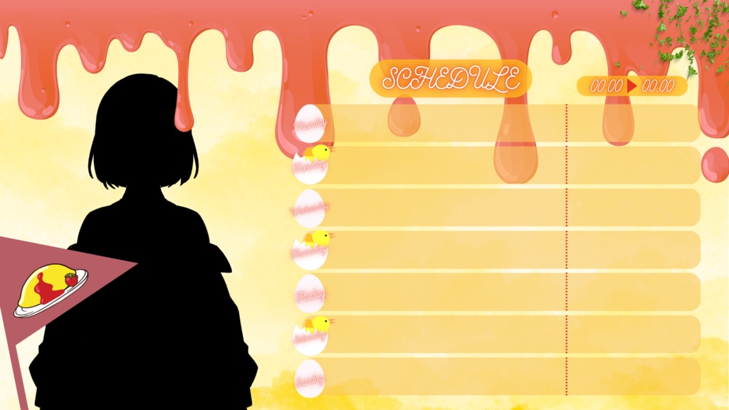 週間スケジュール表(食べ物シリーズ)