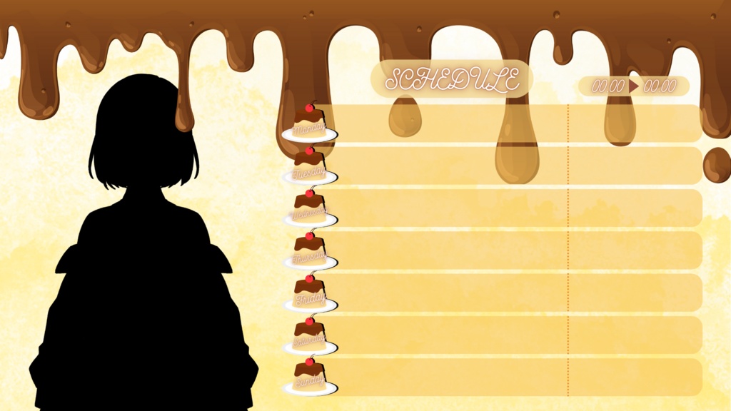 週間スケジュール表(食べ物シリーズ)